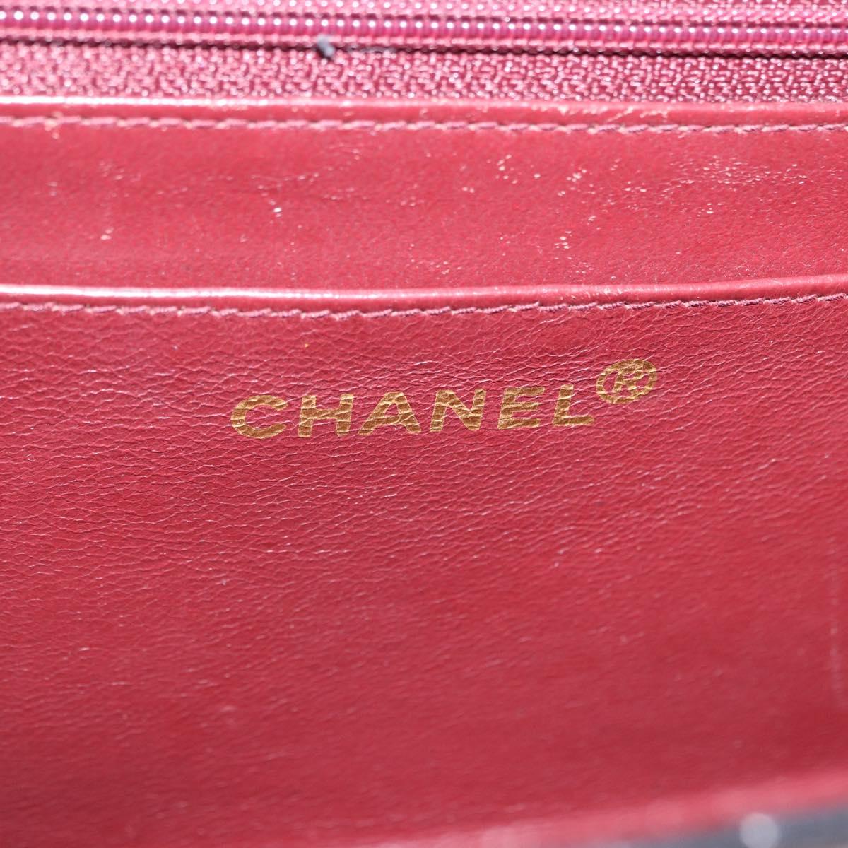 CHANEL Matelasse Chain Shoulder Bag Lamb Skin 2way Black Gold CC Auth 194687SAM