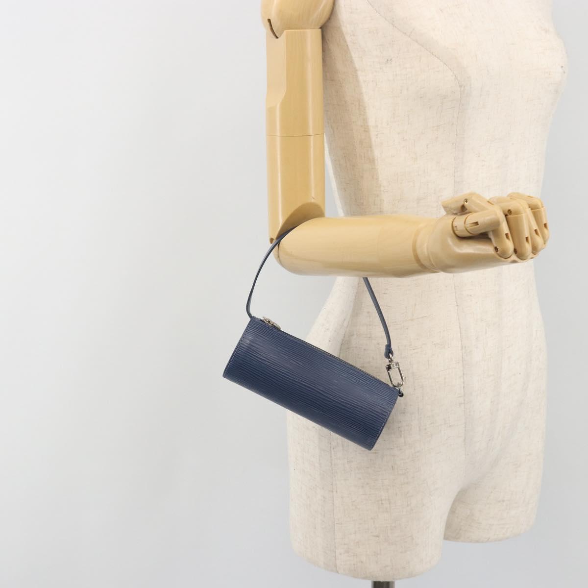 LOUIS VUITTON Epi Soufflot Pouch Safir LV Auth 194689A