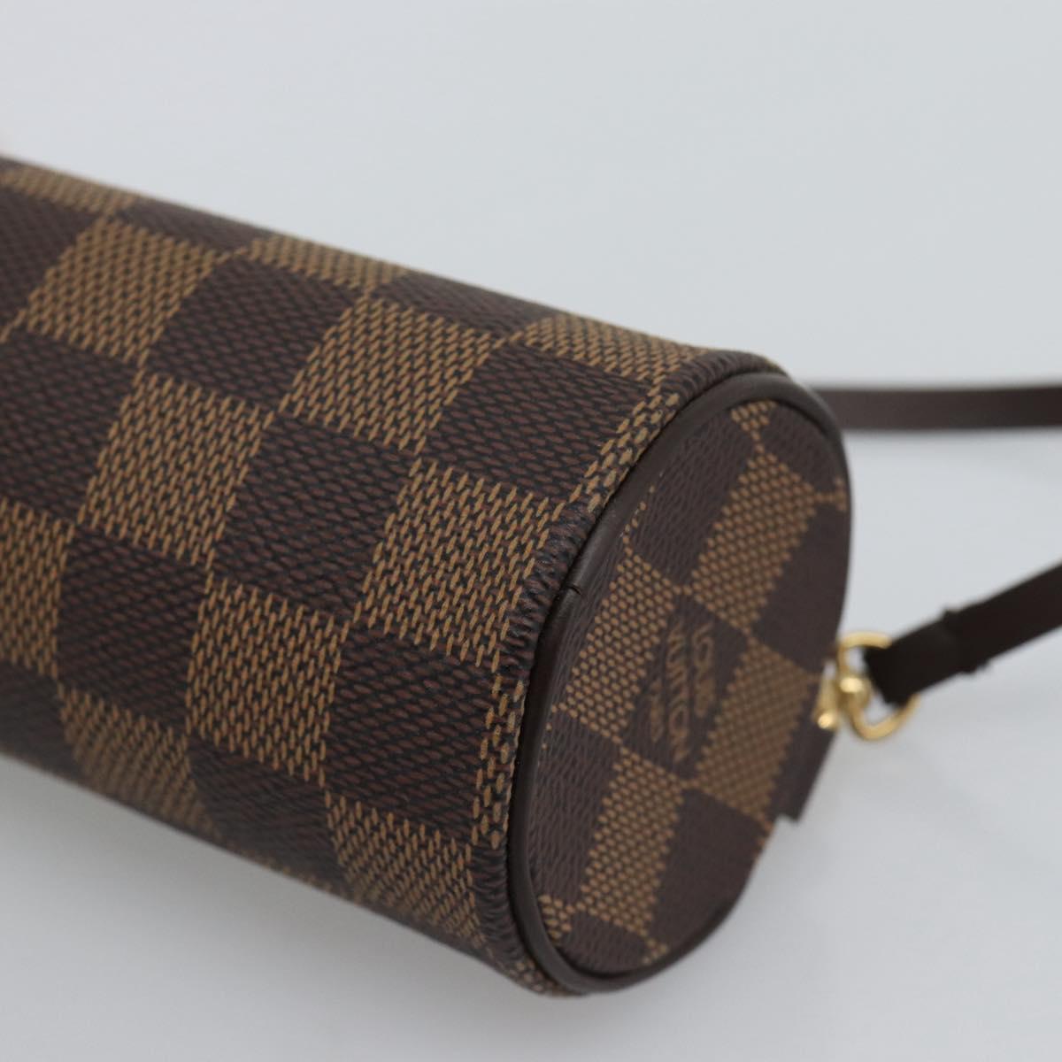 LOUIS VUITTON Damier Ebene Papillon Pouch LV Auth 194694V