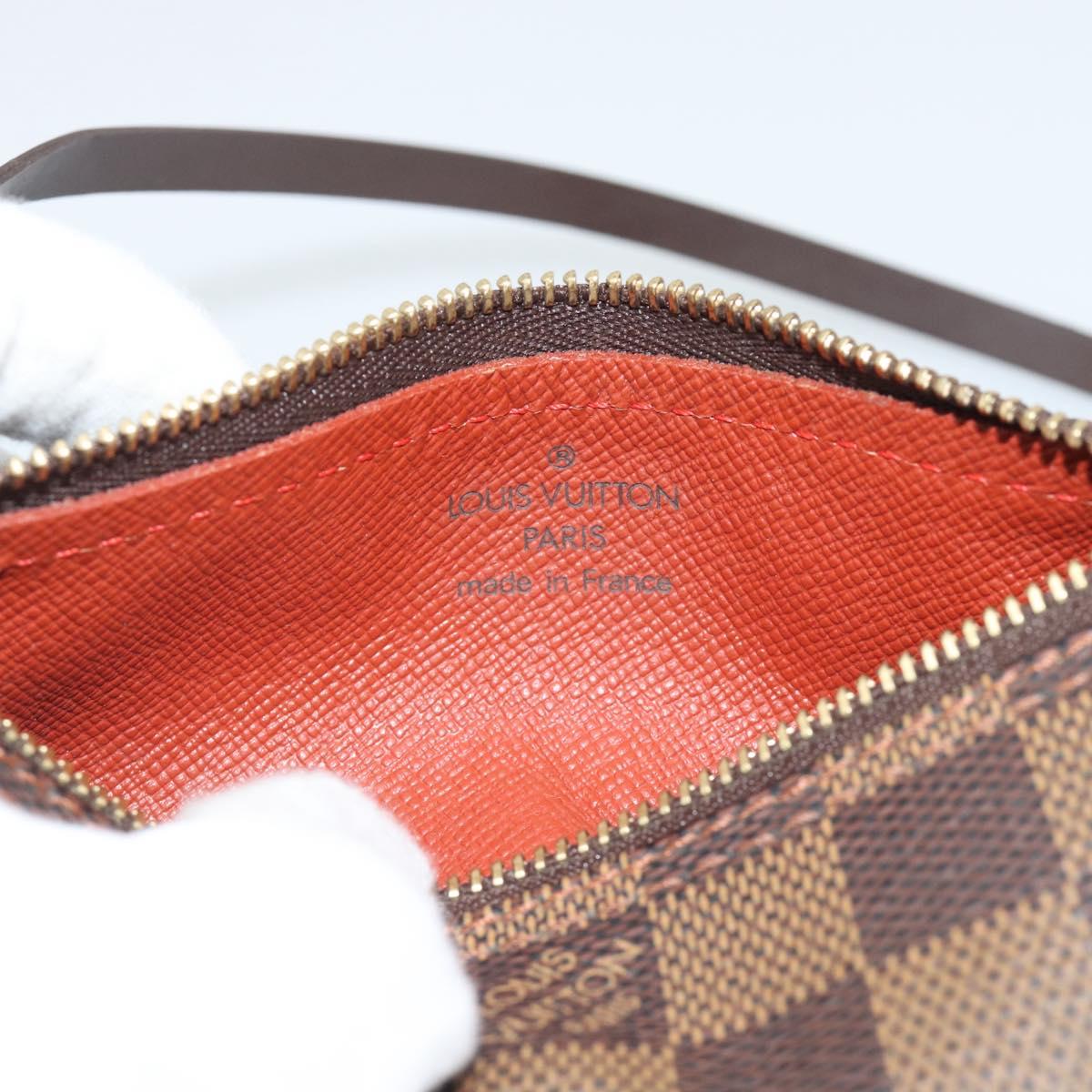 LOUIS VUITTON Damier Ebene Papillon Pouch LV Auth 194694V