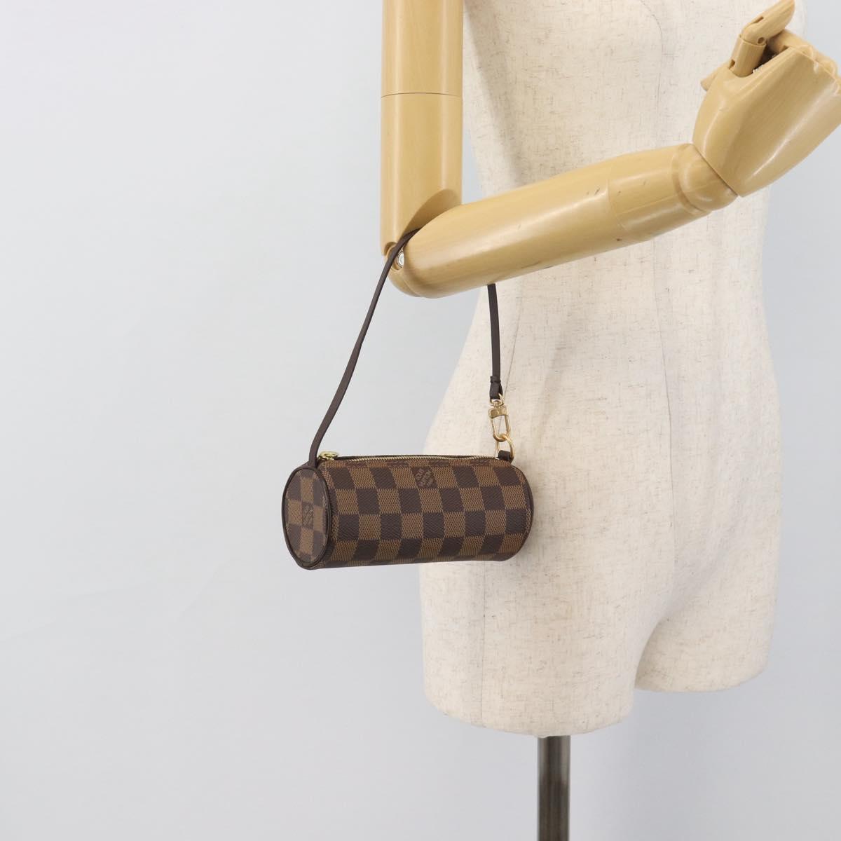 LOUIS VUITTON Damier Ebene Papillon Pouch LV Auth 194694V