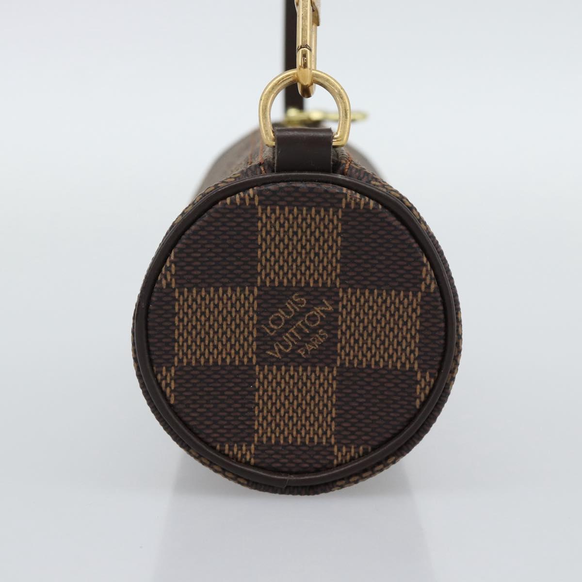 LOUIS VUITTON Damier Ebene Papillon Pouch LV Auth 194694V