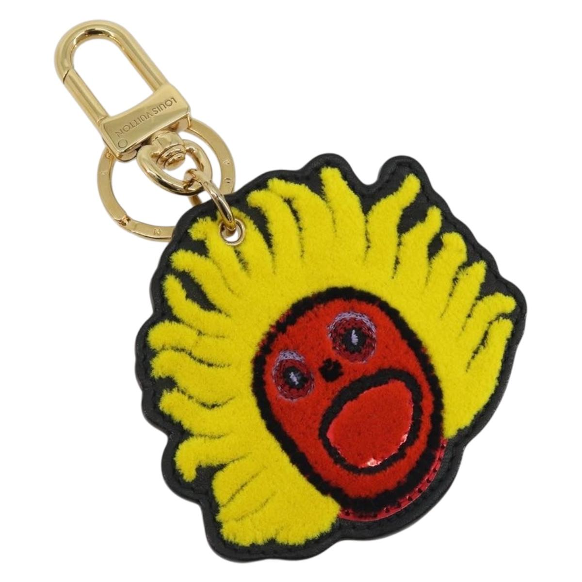LOUIS VUITTON Porte Cles Face Leather Bag Charm LVxYK Yellow M01130 Auth 194698M