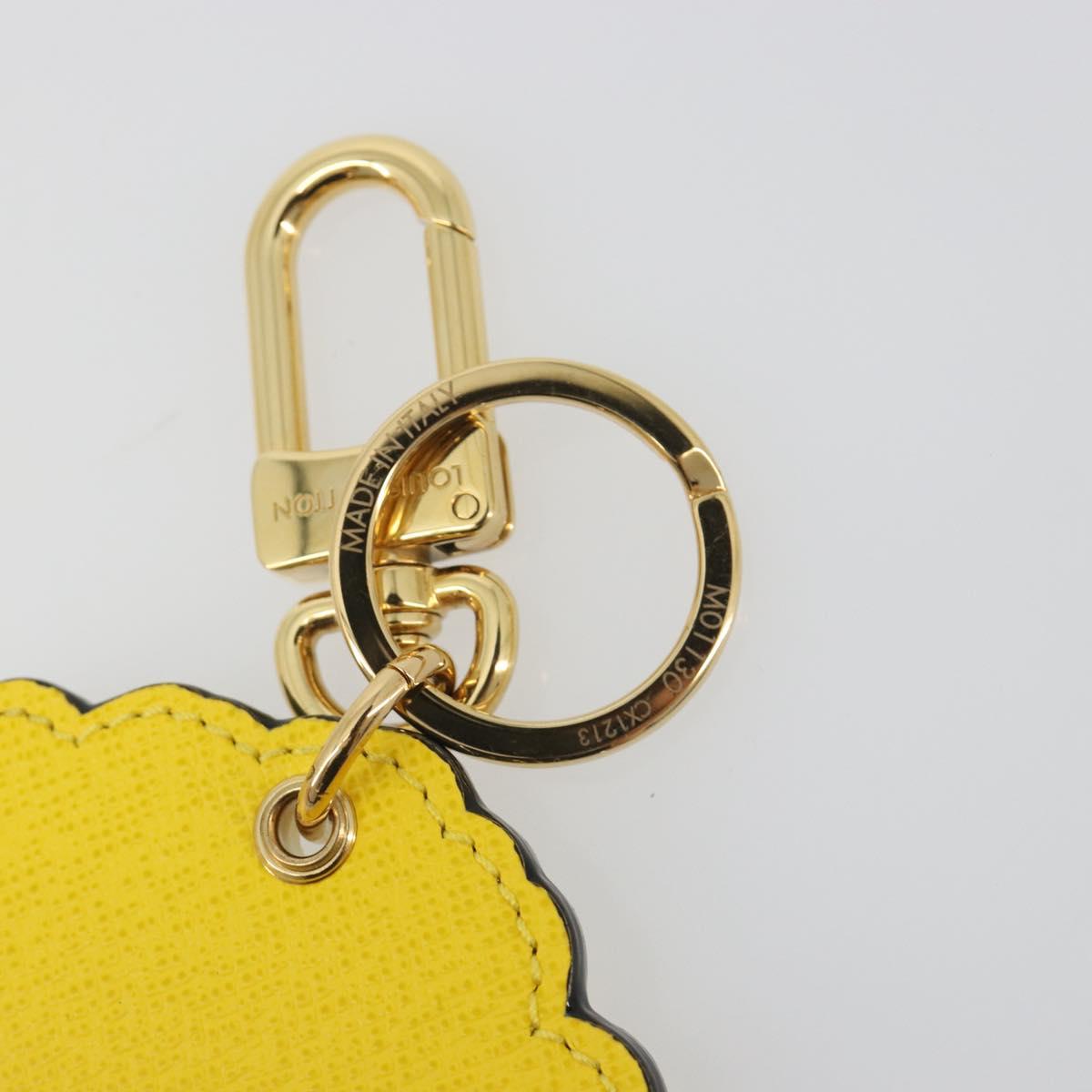 LOUIS VUITTON Porte Cles Face Leather Bag Charm LVxYK Yellow M01130 Auth 194698M