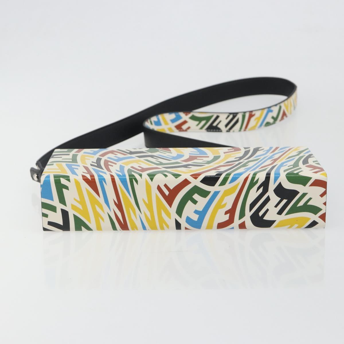 FENDI Zucca Canvas Vertigo Shoulder Bag PVC Multicolor Silver Auth 194700M