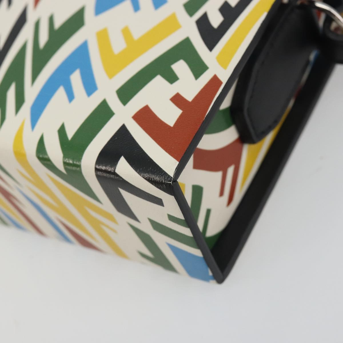 FENDI Zucca Canvas Vertigo Shoulder Bag PVC Multicolor Silver Auth 194700M