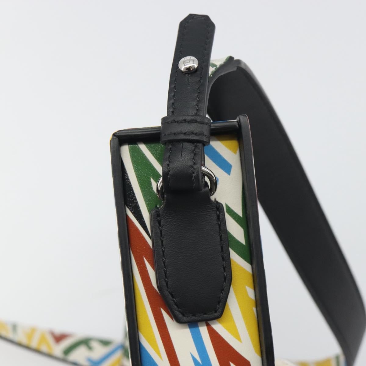 FENDI Zucca Canvas Vertigo Shoulder Bag PVC Multicolor Silver Auth 194700M