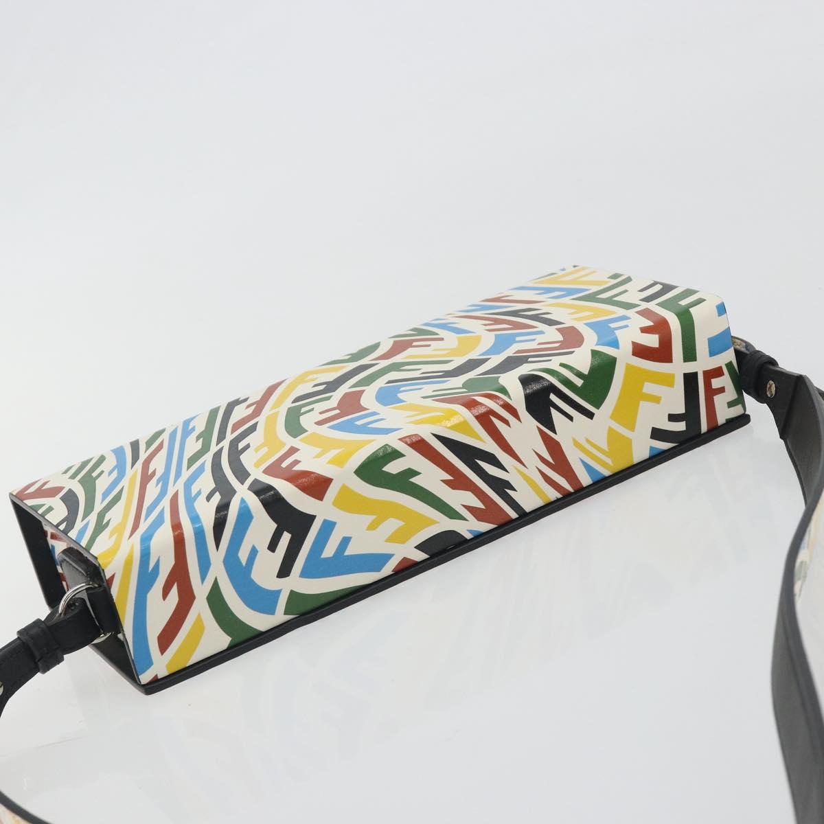 FENDI Zucca Canvas Vertigo Shoulder Bag PVC Multicolor Silver Auth 194700M