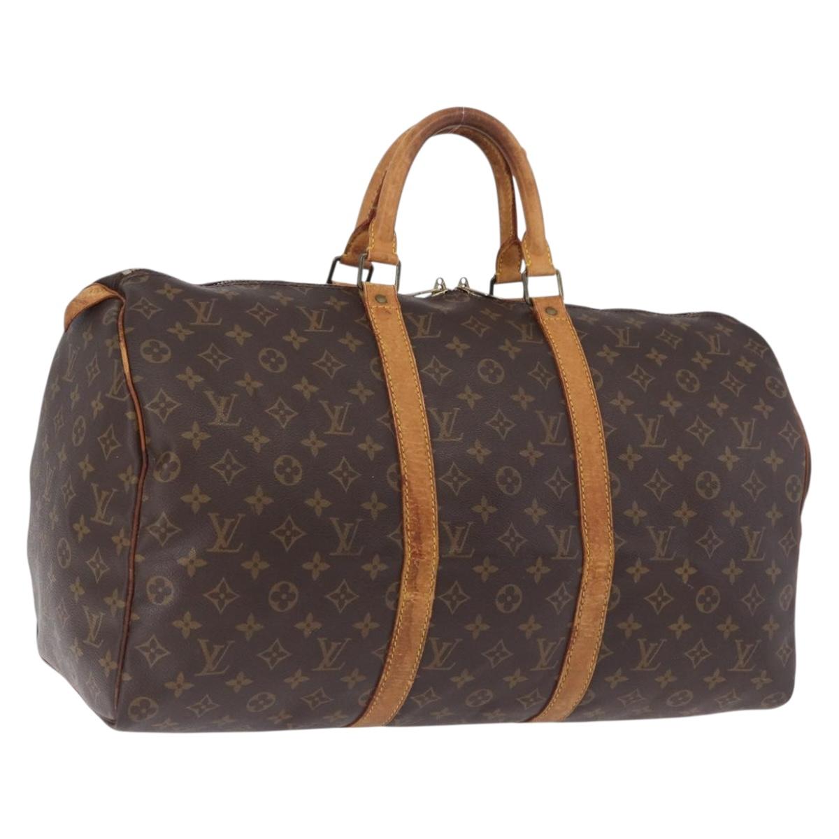 LOUIS VUITTON Monogram Keepall 55 Boston Bag M41424 LV Auth 194701