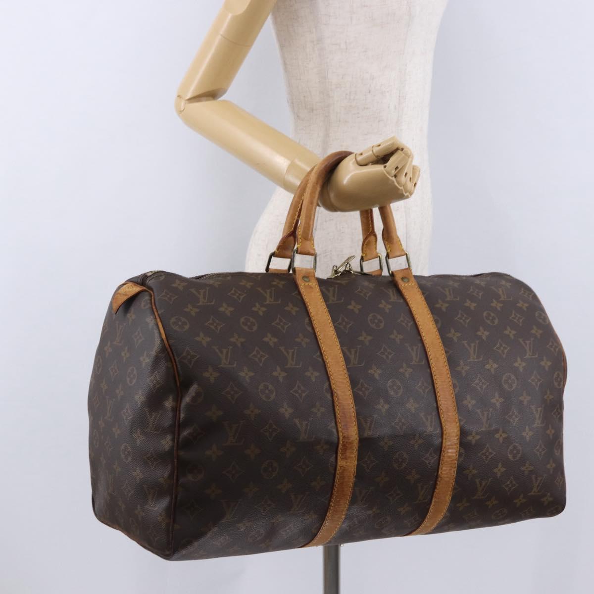 LOUIS VUITTON Monogram Keepall 55 Boston Bag M41424 LV Auth 194701