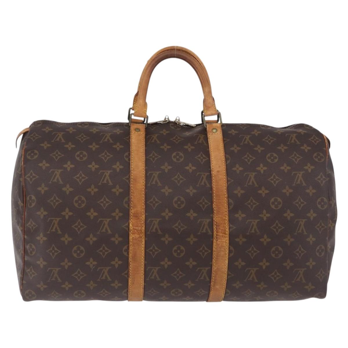 LOUIS VUITTON Monogram Keepall 55 Boston Bag M41424 LV Auth 194701