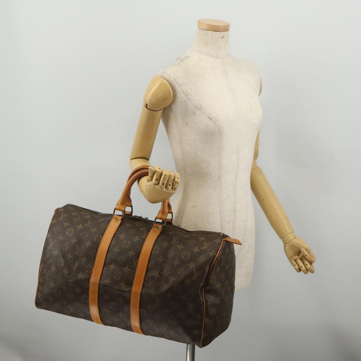 LOUIS VUITTON Monogram Keepall 45 Boston Bag M41428 LV Auth 194702V