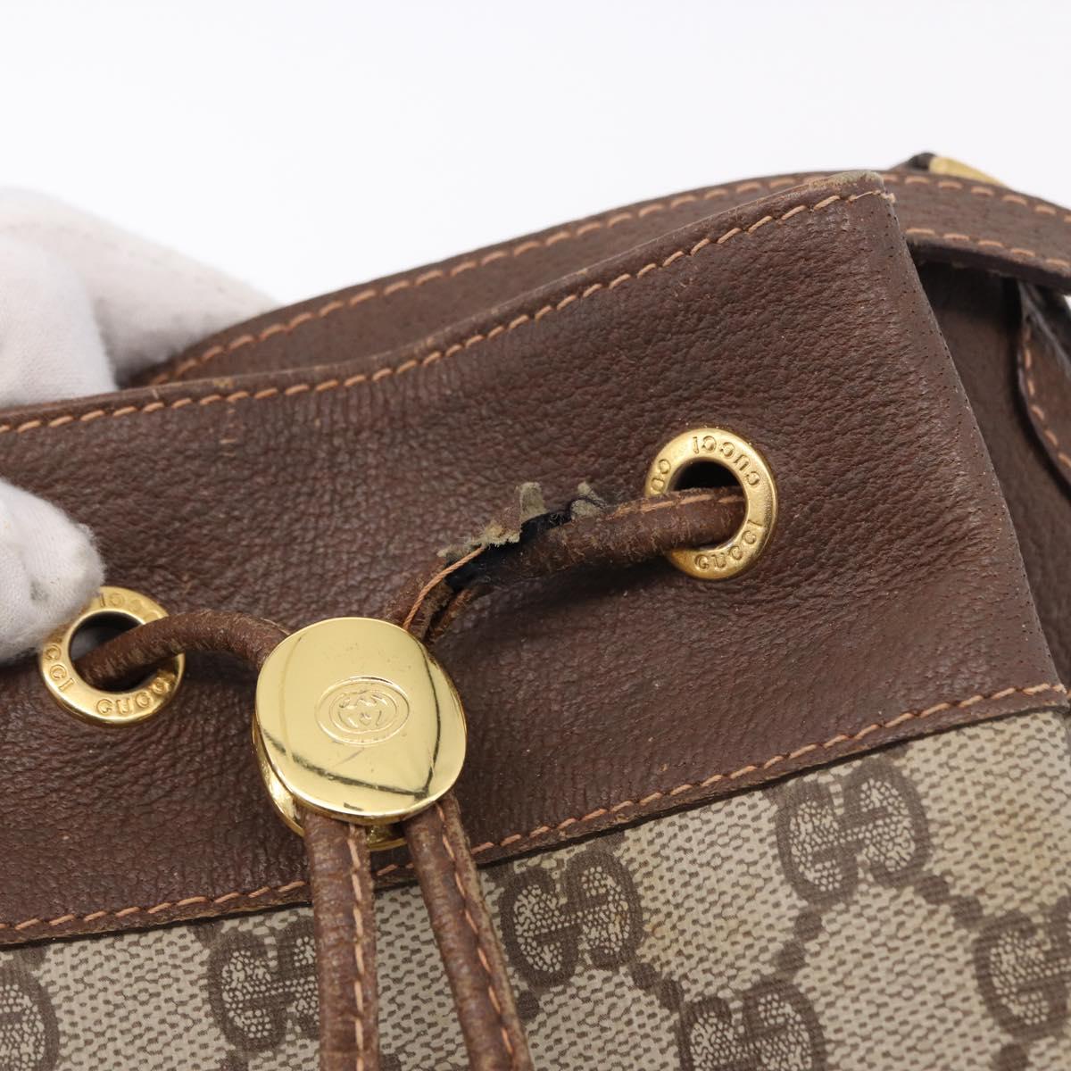 GUCCI GG Supreme Web Sherry Line Bag PVC Beige Gold 164 02 085 Auth 194703