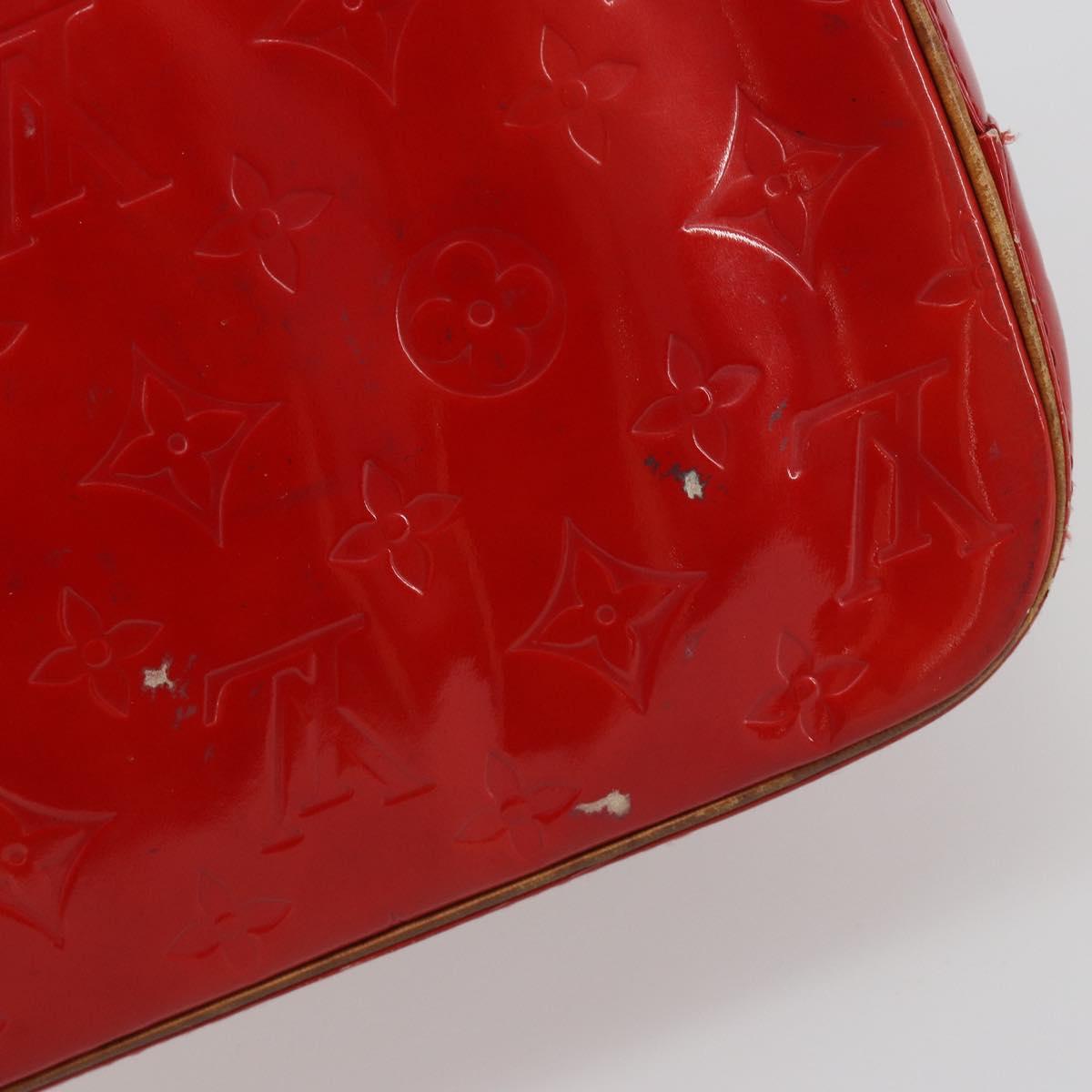 LOUIS VUITTON Monogram Vernis Houston Hand Bag Rouge M91092 LV Auth 194707