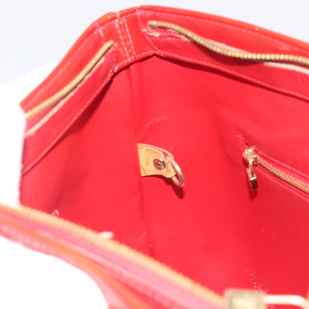LOUIS VUITTON Monogram Vernis Houston Hand Bag Rouge M91092 LV Auth 194707