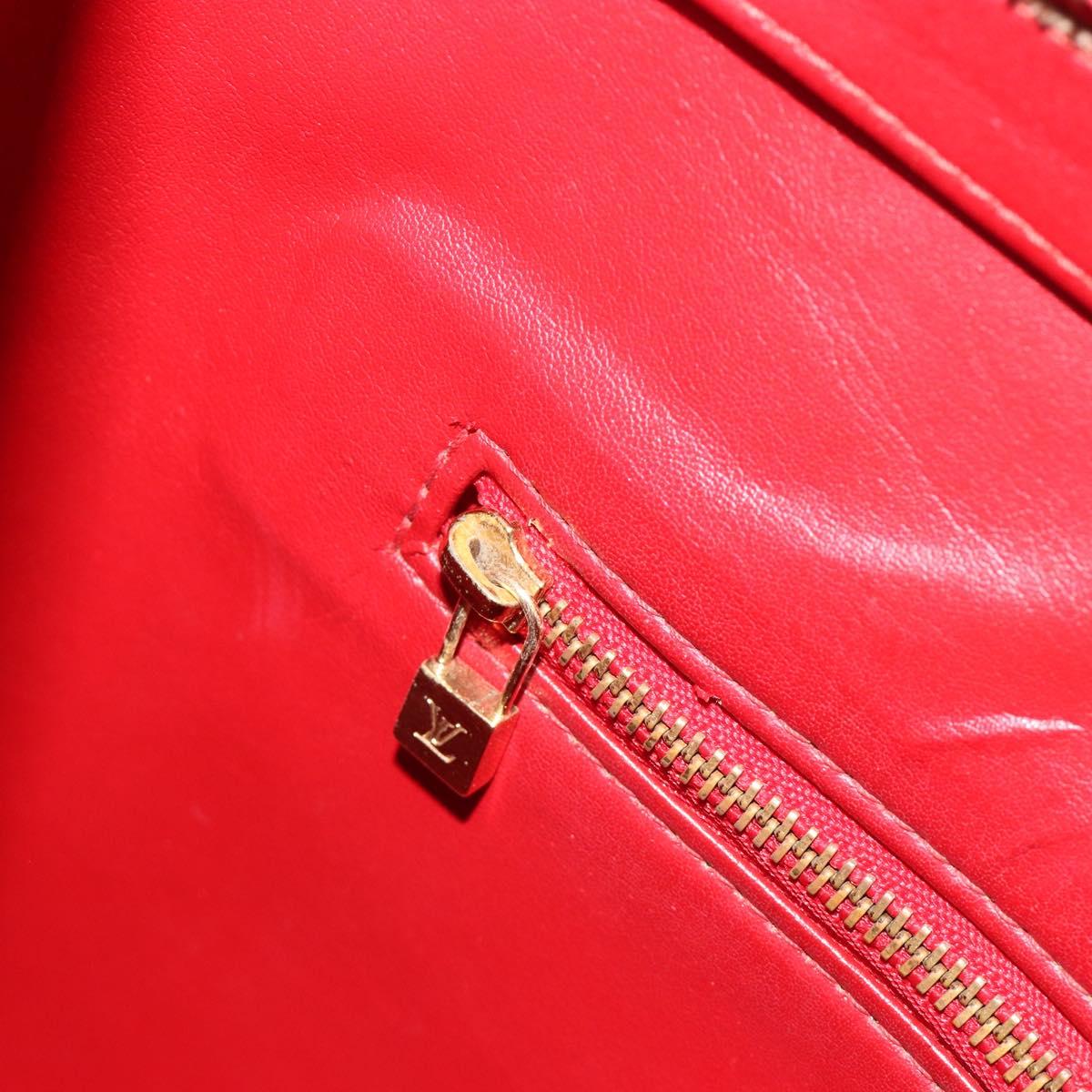 LOUIS VUITTON Monogram Vernis Houston Hand Bag Rouge M91092 LV Auth 194707
