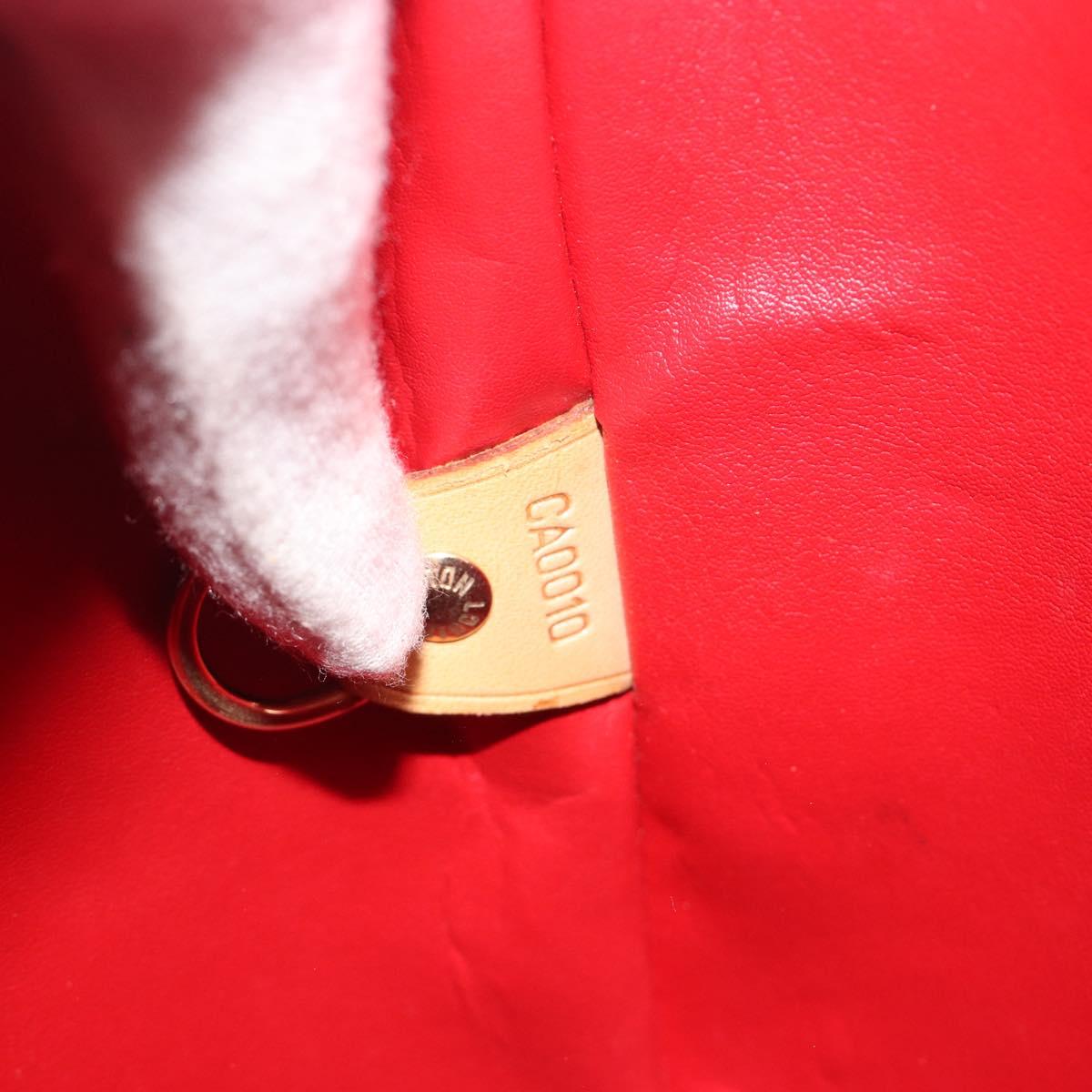 LOUIS VUITTON Monogram Vernis Houston Hand Bag Rouge M91092 LV Auth 194707
