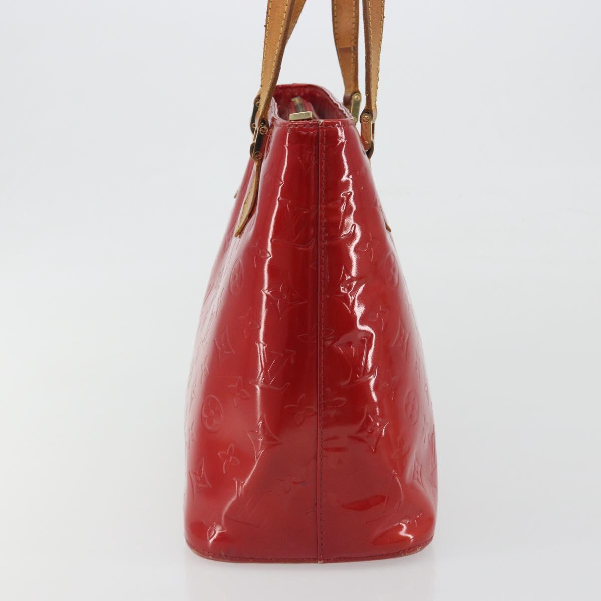 LOUIS VUITTON Monogram Vernis Houston Hand Bag Rouge M91092 LV Auth 194707