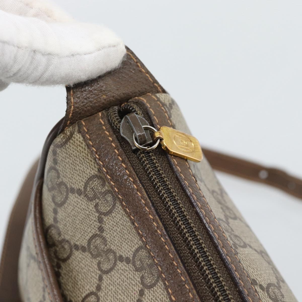 GUCCI GG Supreme Web Sherry Line Bag PVC Beige Gold 89 02 032 Auth 194710