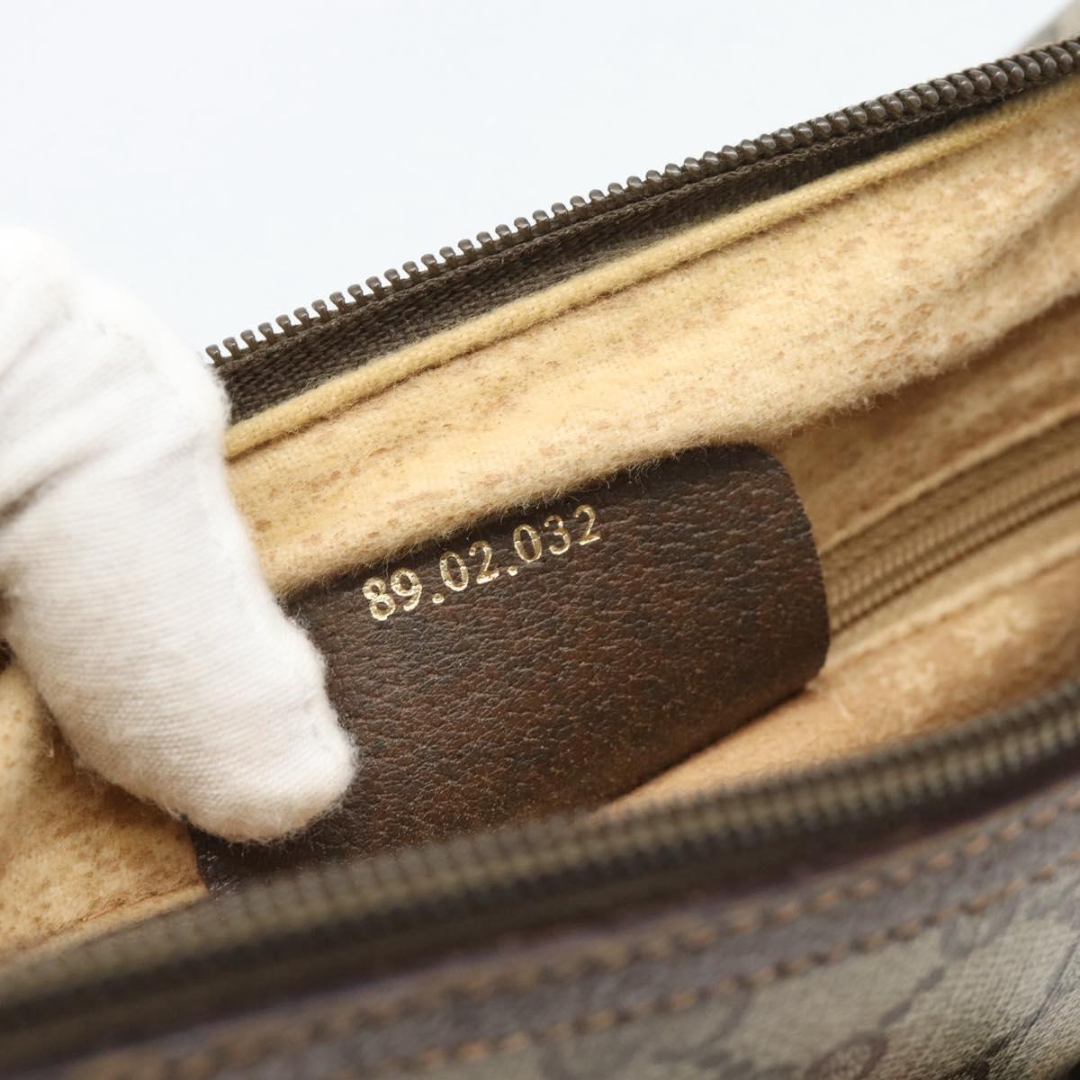 GUCCI GG Supreme Web Sherry Line Bag PVC Beige Gold 89 02 032 Auth 194710