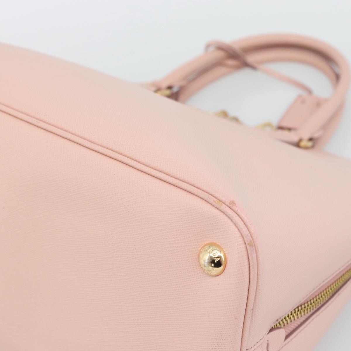 PRADA Galleria Hand Bag Saffiano leather Pink Gold Auth 194711V