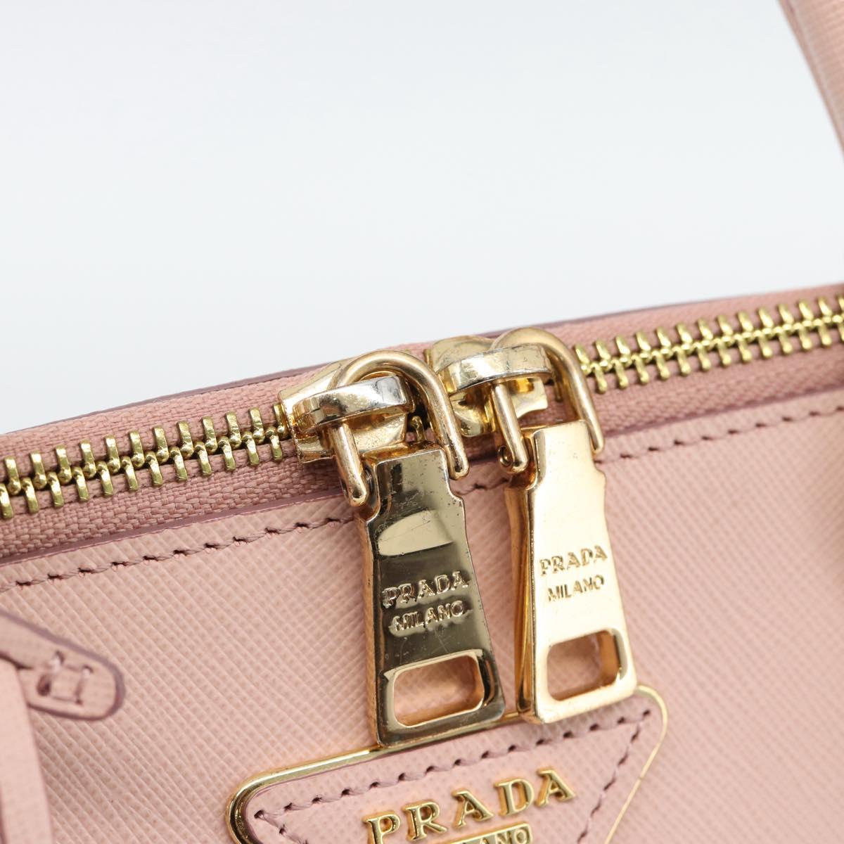 PRADA Galleria Hand Bag Saffiano leather Pink Gold Auth 194711V