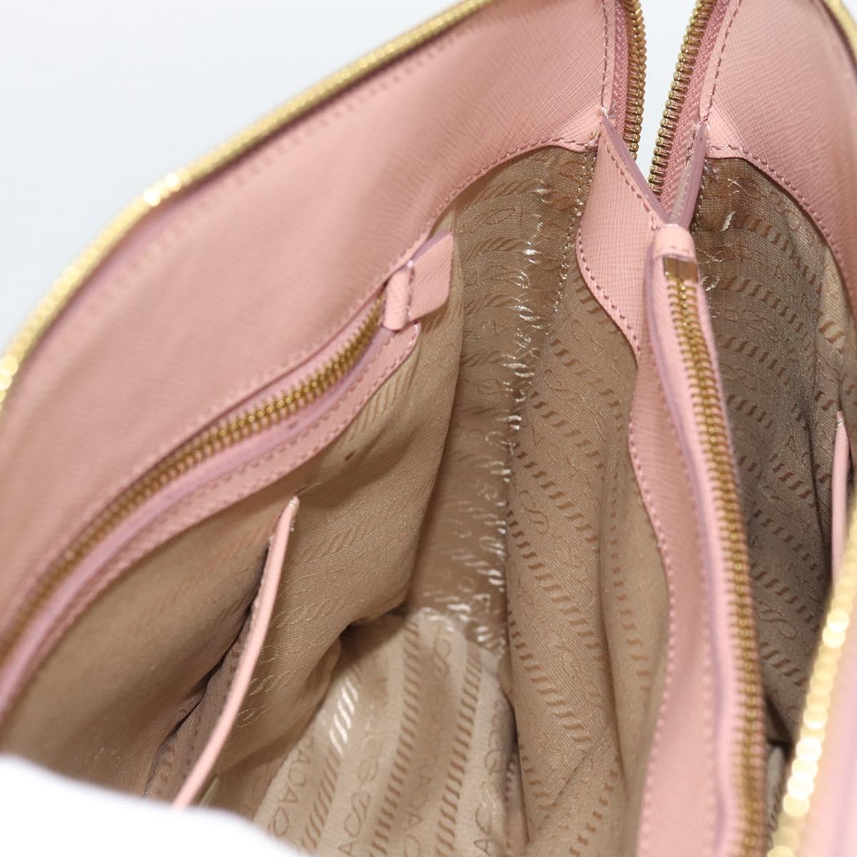 PRADA Galleria Hand Bag Saffiano leather Pink Gold Auth 194711V