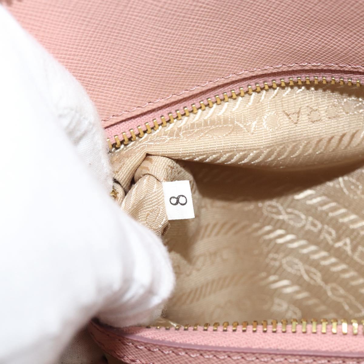 PRADA Galleria Hand Bag Saffiano leather Pink Gold Auth 194711V
