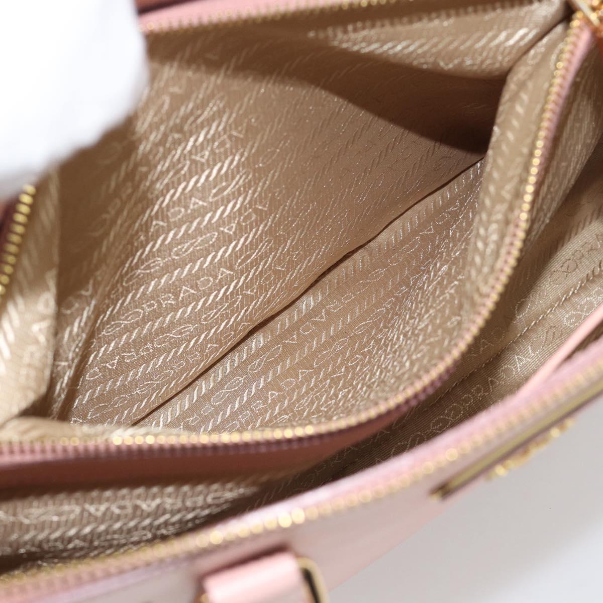 PRADA Galleria Hand Bag Saffiano leather Pink Gold Auth 194711V