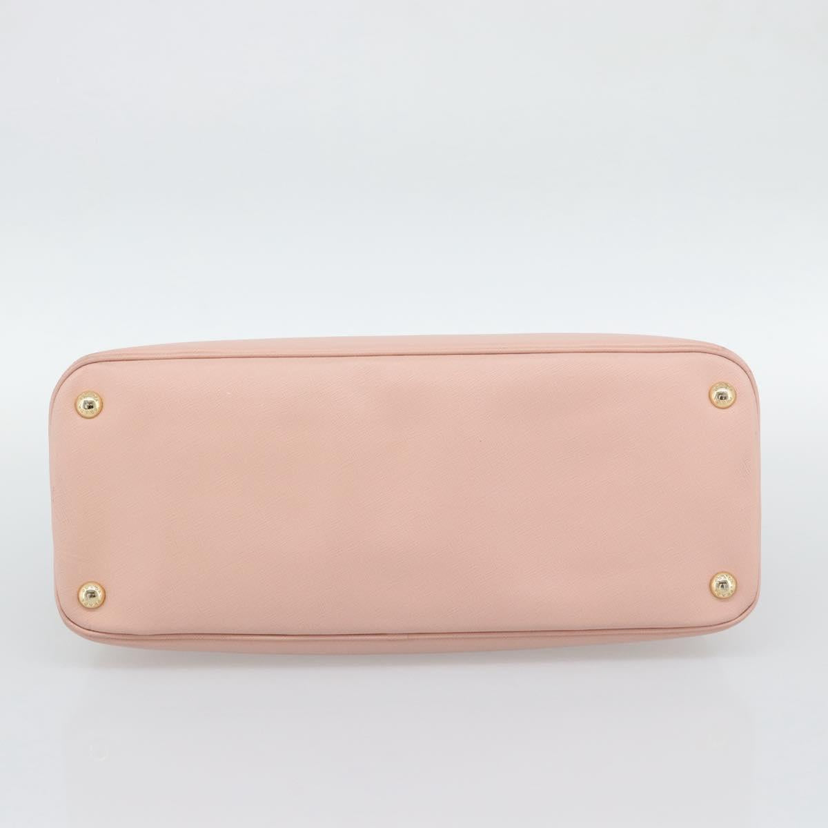 PRADA Galleria Hand Bag Saffiano leather Pink Gold Auth 194711V