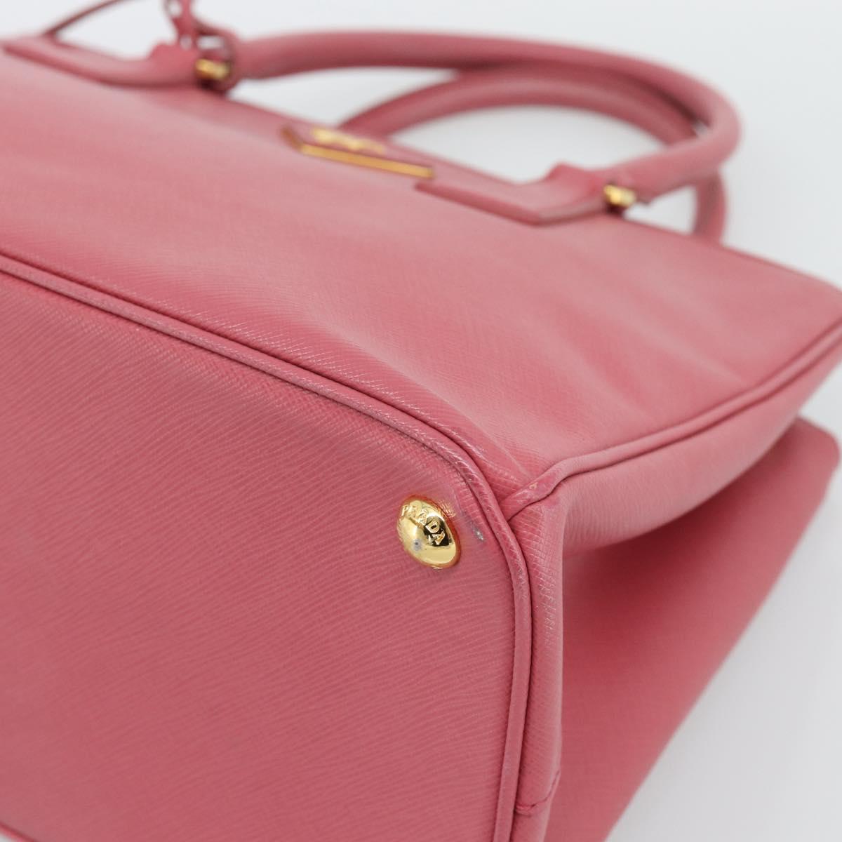 PRADA Galleria Hand Bag Saffiano leather Pink Gold Auth 194716A