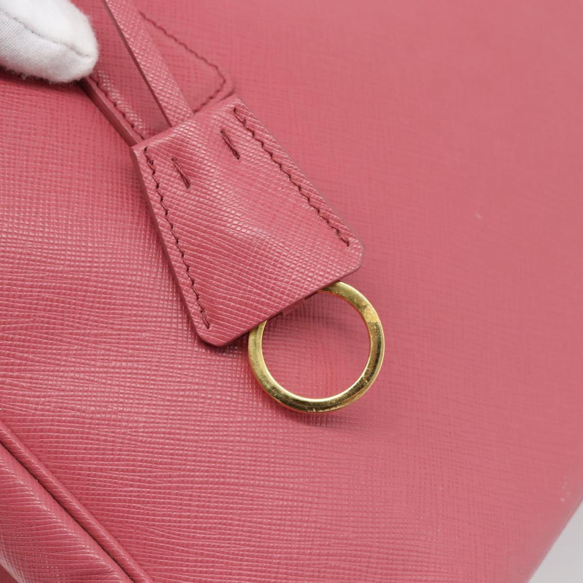 PRADA Galleria Hand Bag Saffiano leather Pink Gold Auth 194716A