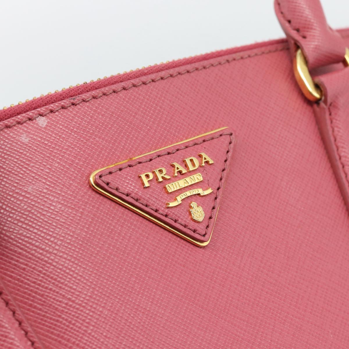 PRADA Galleria Hand Bag Saffiano leather Pink Gold Auth 194716A