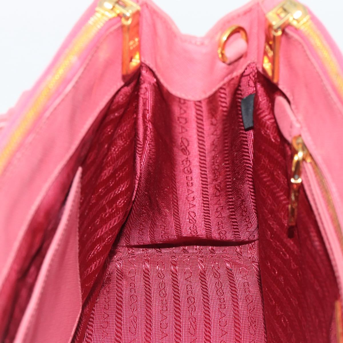 PRADA Galleria Hand Bag Saffiano leather Pink Gold Auth 194716A
