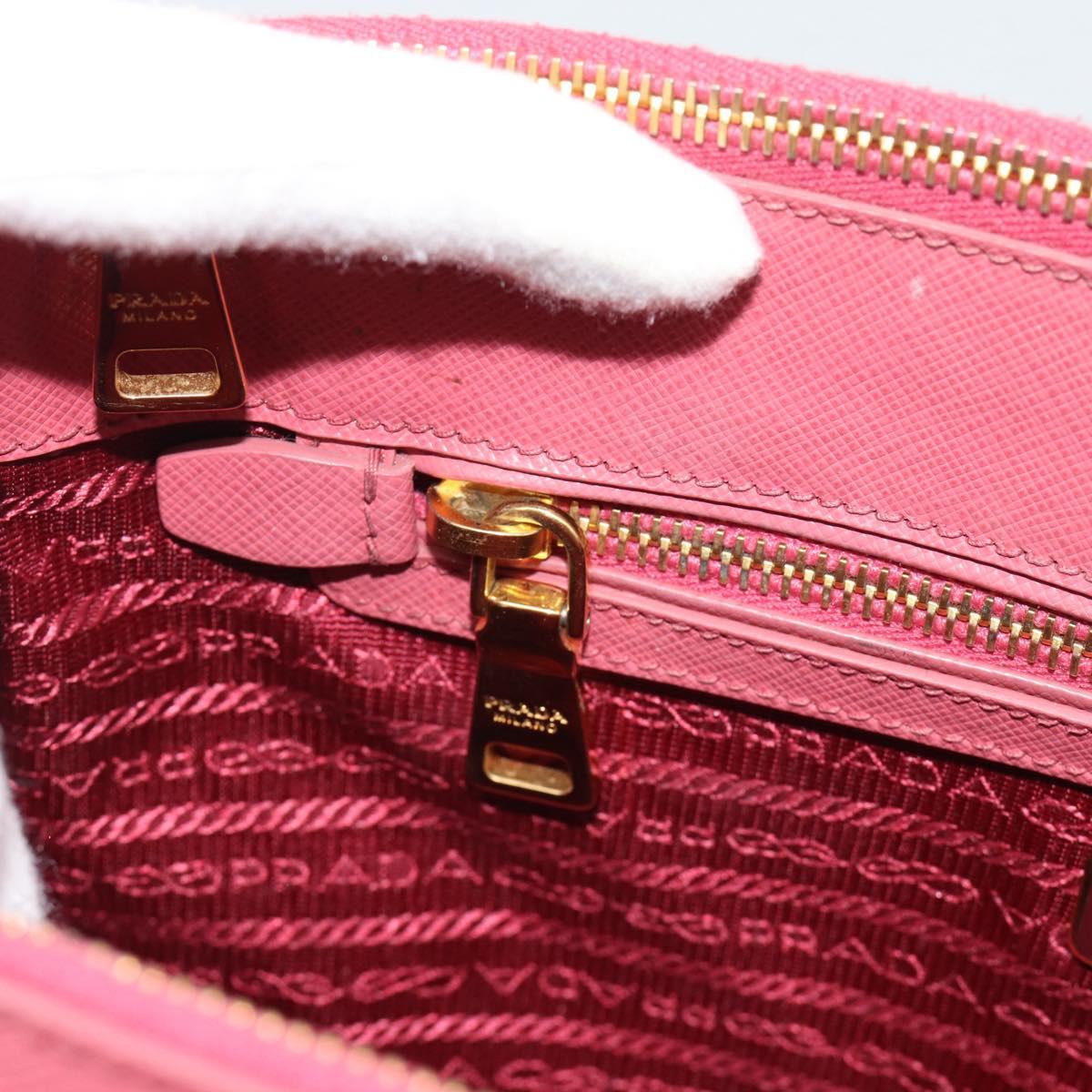 PRADA Galleria Hand Bag Saffiano leather Pink Gold Auth 194716A