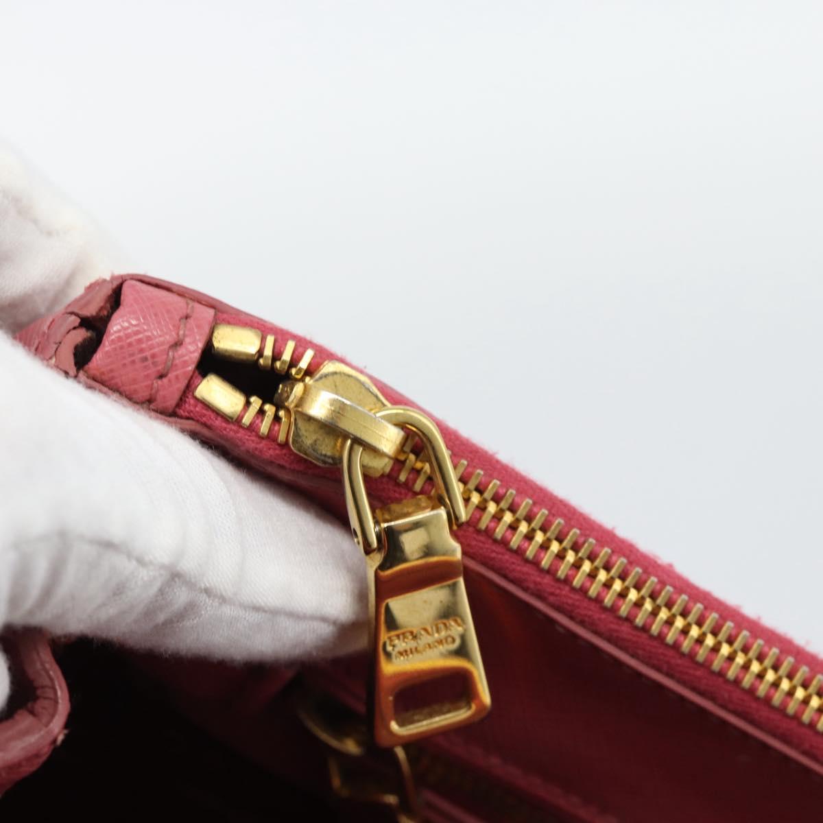 PRADA Galleria Hand Bag Saffiano leather Pink Gold Auth 194716A