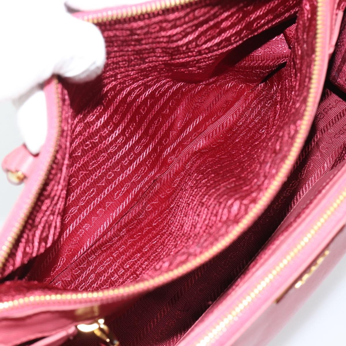 PRADA Galleria Hand Bag Saffiano leather Pink Gold Auth 194716A