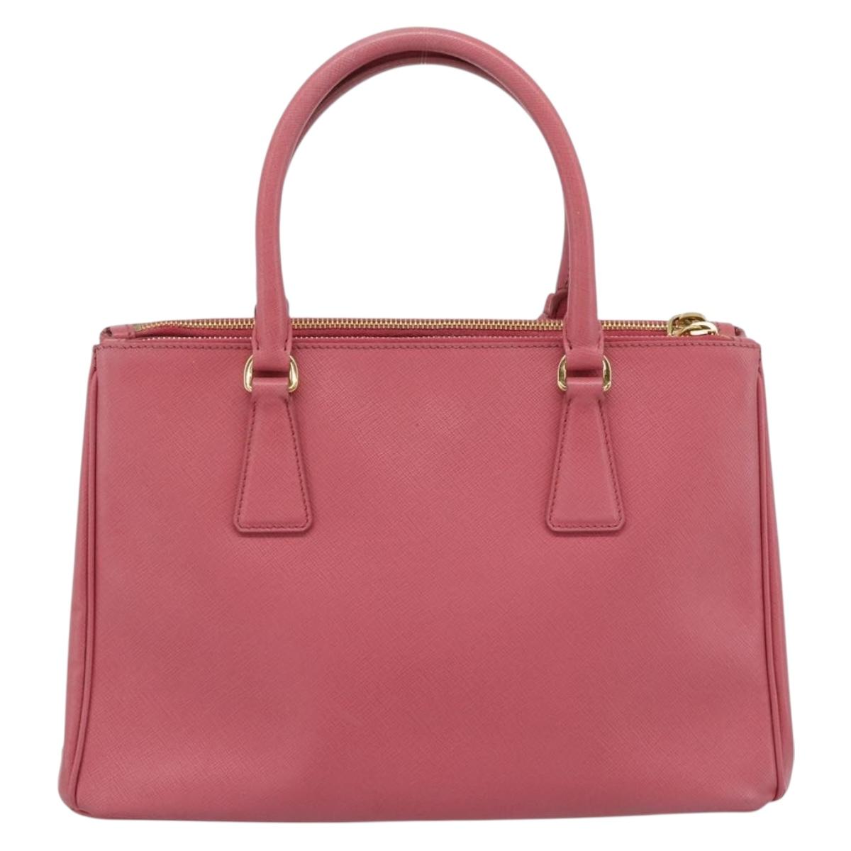 PRADA Galleria Hand Bag Saffiano leather Pink Gold Auth 194716A