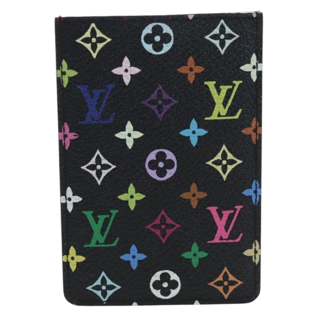 LOUIS VUITTON Monogram Multicolor Etui Hand Mirror Black M92651 LV Auth 194718V