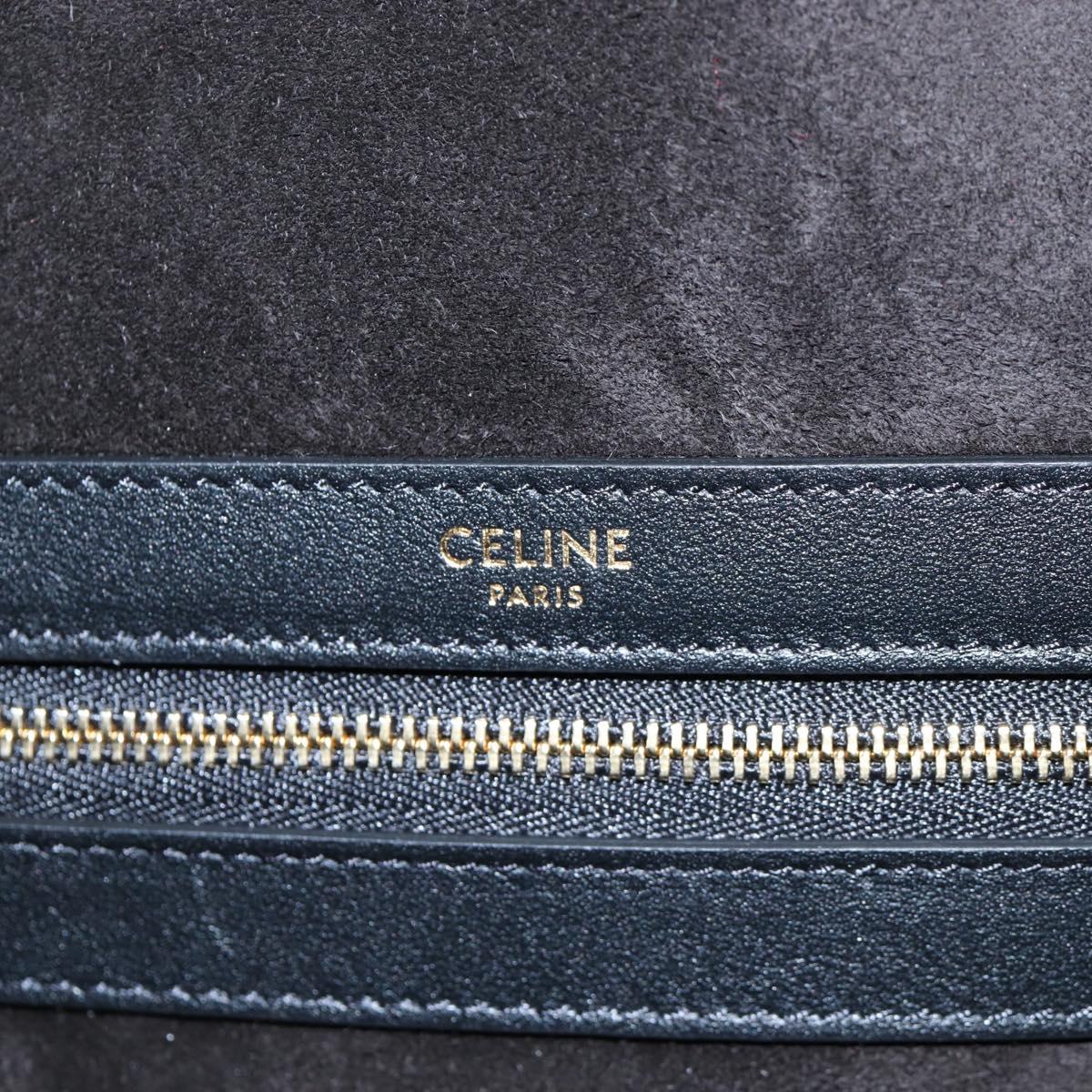 CELINE Triomphe Chain Large Pliage Patapan Bag Wool Red Gold Auth 194727SAM
