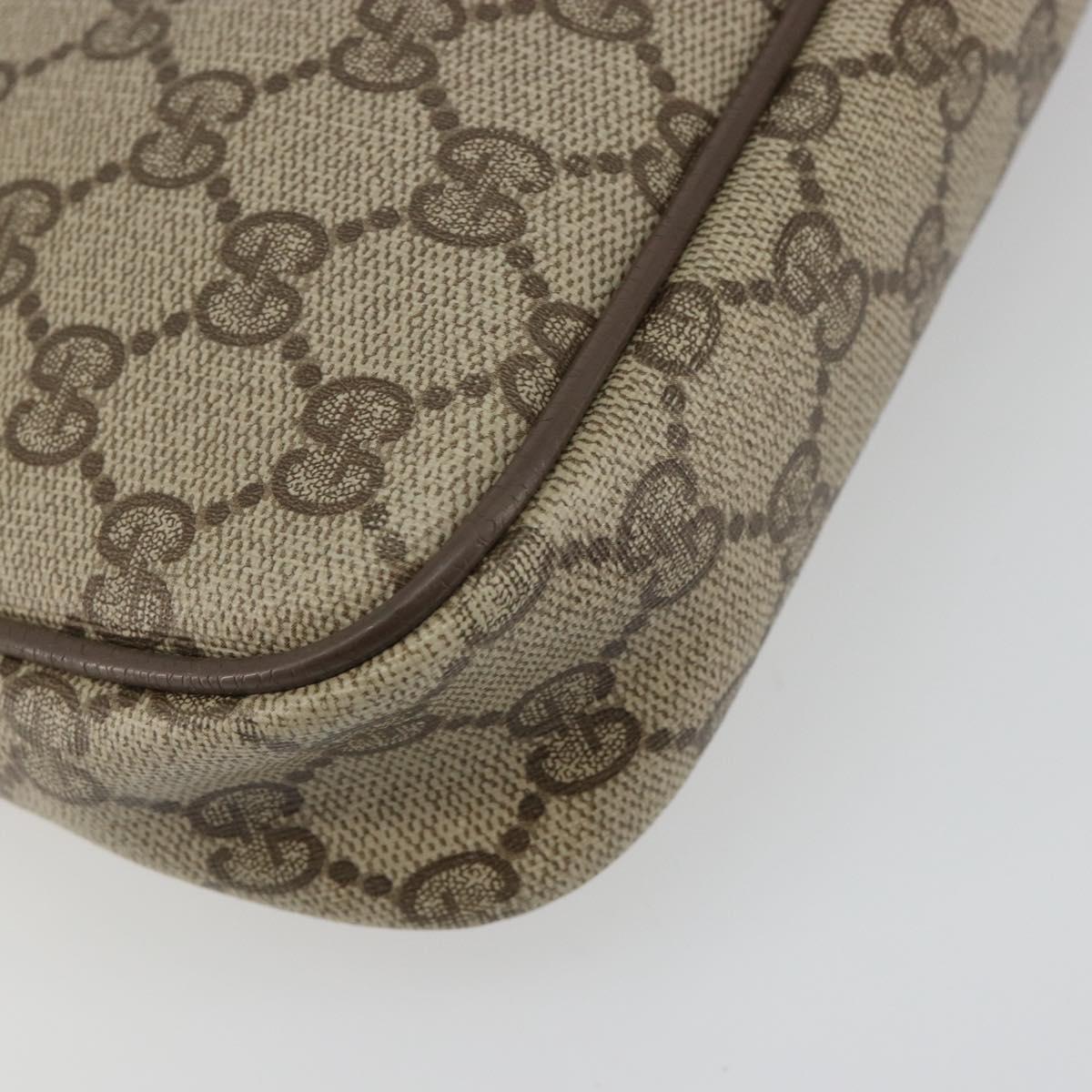 GUCCI GG Supreme Shoulder Bag PVC Beige Gold 97 02 068 Auth 194731