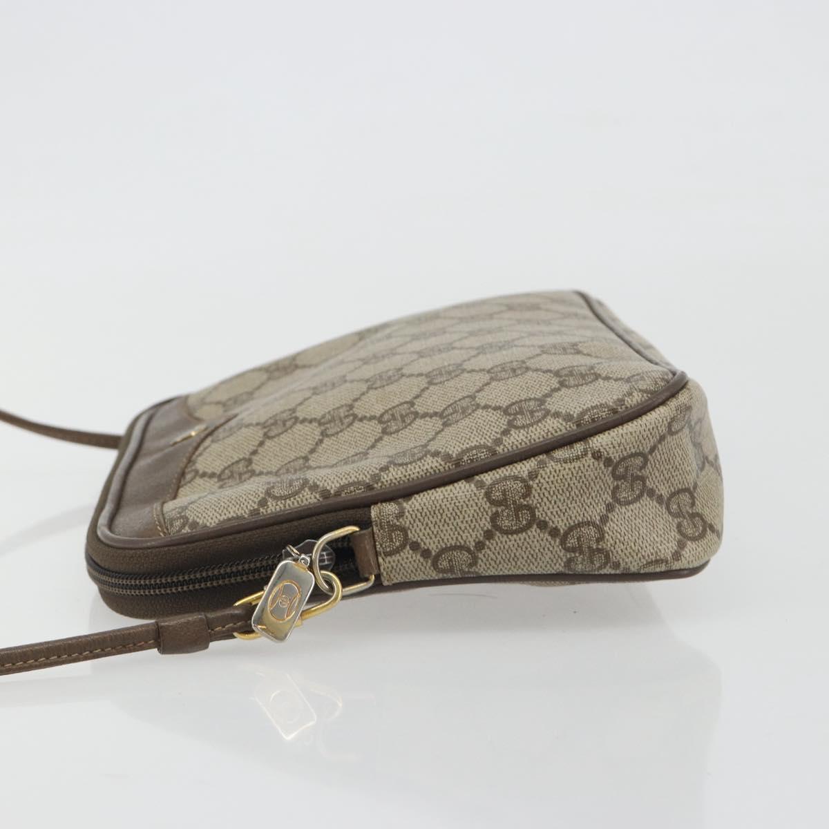 GUCCI GG Supreme Shoulder Bag PVC Beige Gold 97 02 068 Auth 194731