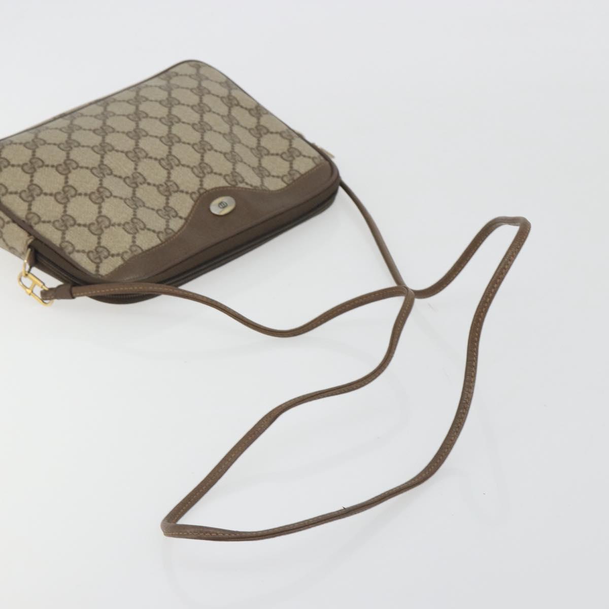 GUCCI GG Supreme Shoulder Bag PVC Beige Gold 97 02 068 Auth 194731