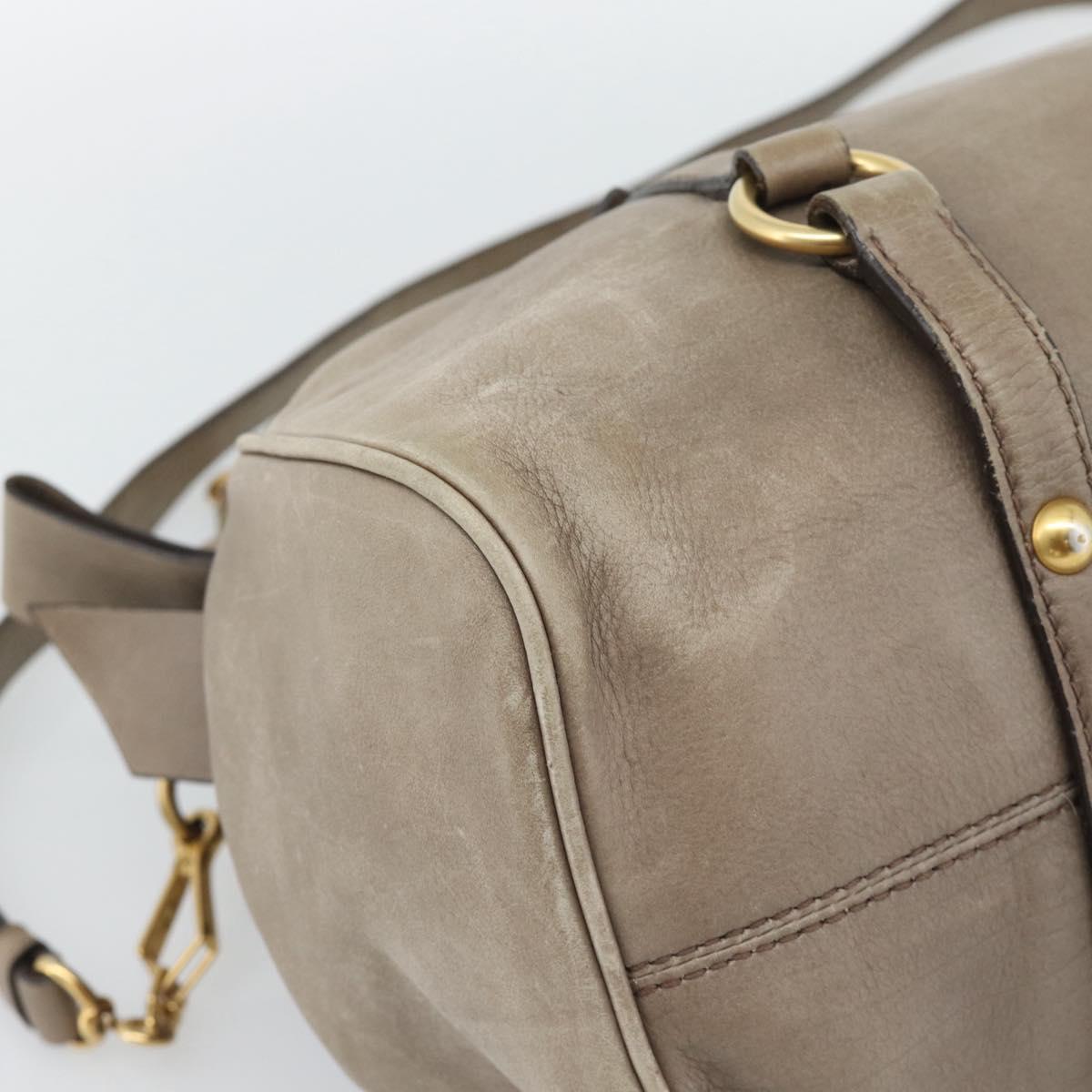 Miu Miu Hand Bag Leather 2way Brown Gold Auth 194733V