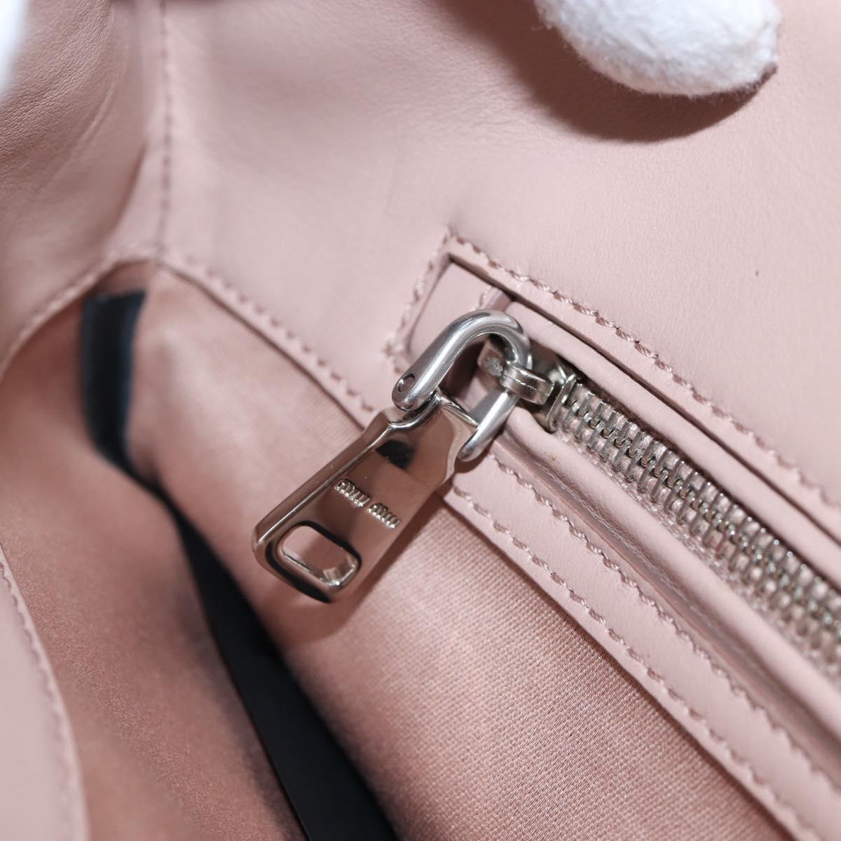 Miu Miu Chain Shoulder Bag fur Pink Silver Auth 194738V