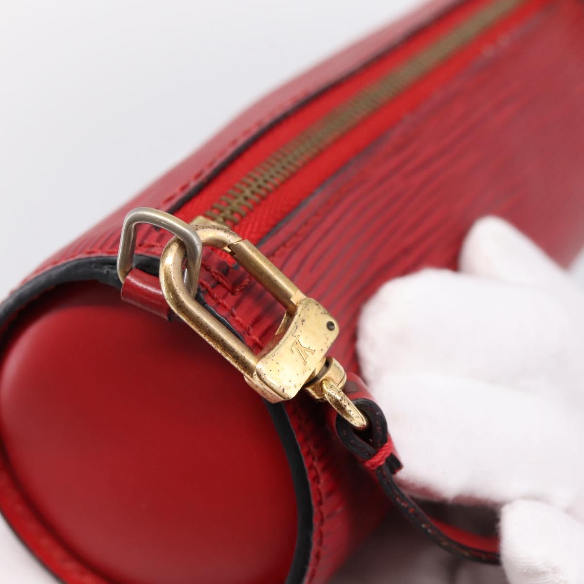 LOUIS VUITTON Epi Soufflot Pouch Accessory Pouch Red LV Auth 194740
