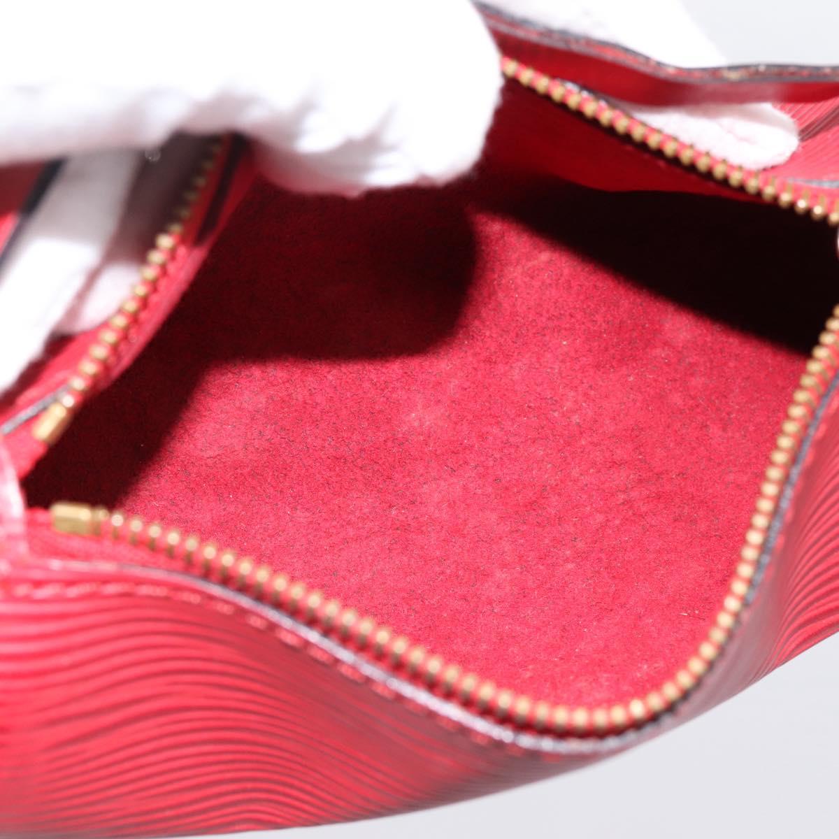 LOUIS VUITTON Epi Soufflot Pouch Accessory Pouch Red LV Auth 194740