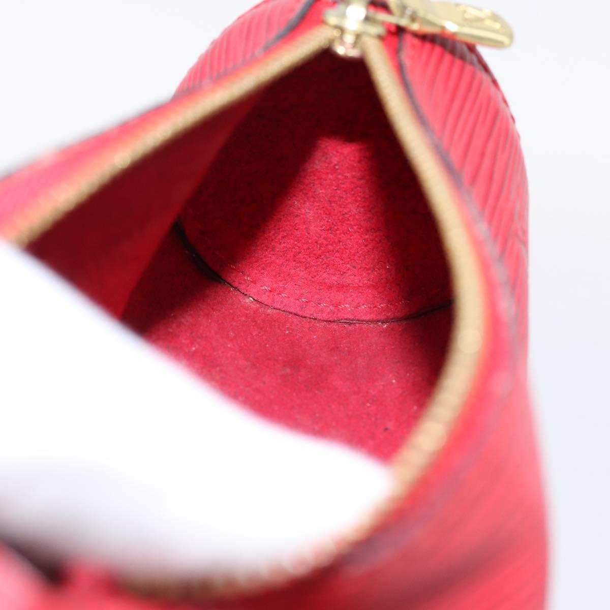 LOUIS VUITTON Epi Soufflot Pouch Accessory Pouch Red LV Auth 194740