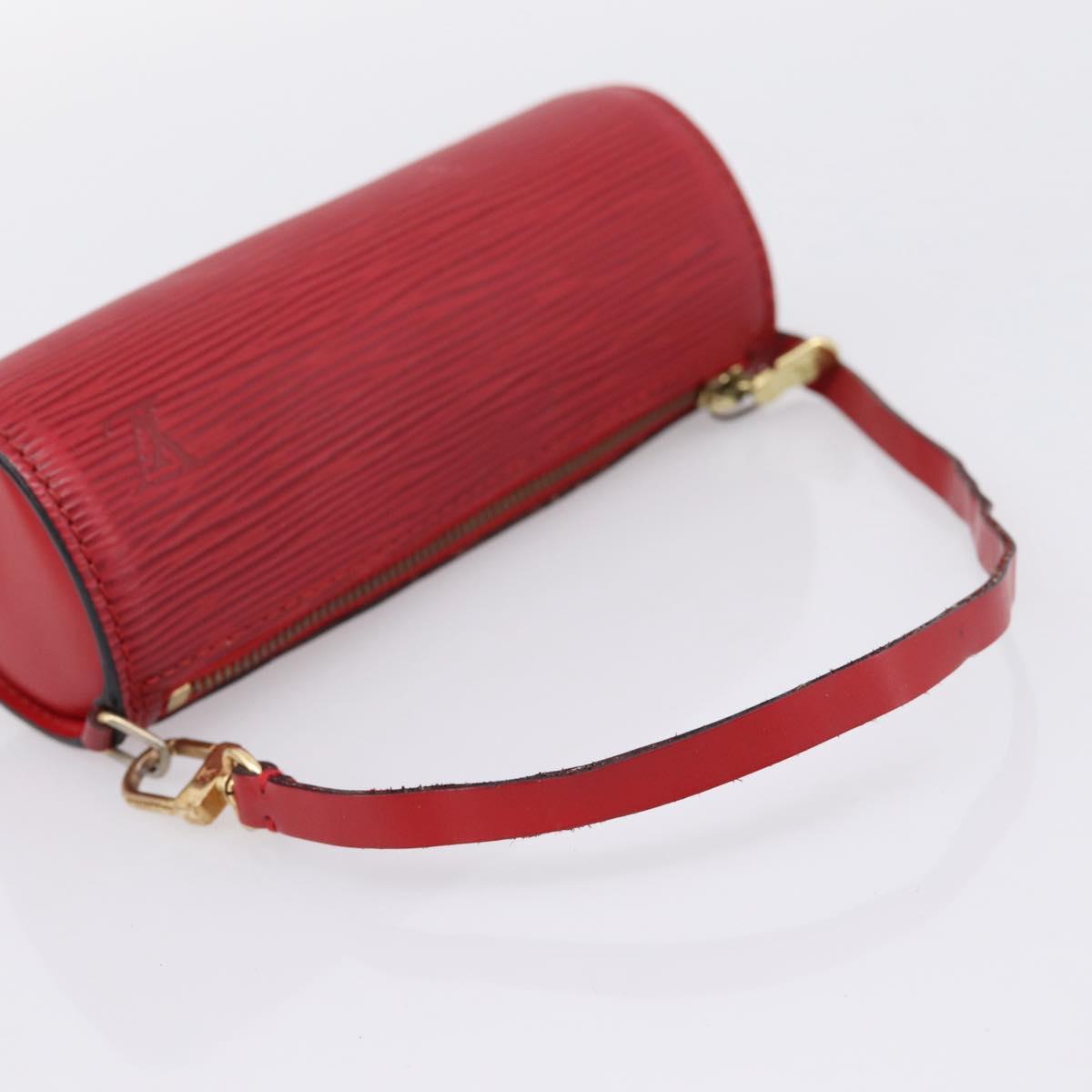 LOUIS VUITTON Epi Soufflot Pouch Accessory Pouch Red LV Auth 194740