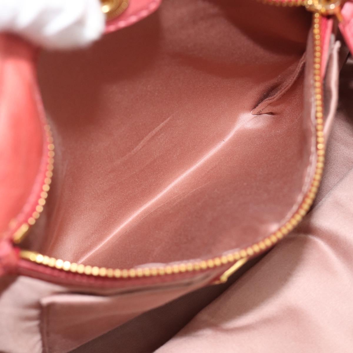 Miu Miu Hand Bag Leather 2way Pink Gold Auth 194741V